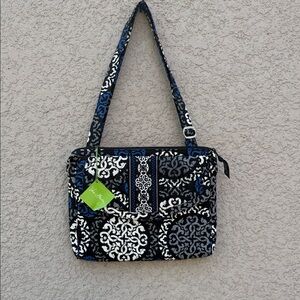 Vera Bradley Black, Navy & White Quilted Shoulder Bag